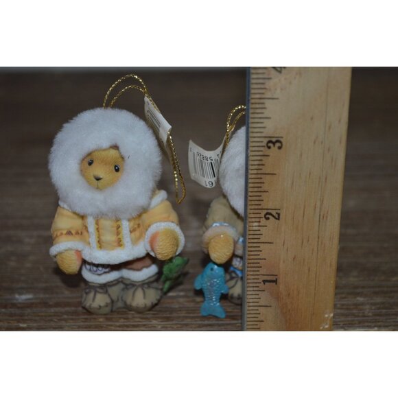 Enesco Cherished Teddies Eskimo Ornaments Christmas Holiday Fish Bear Hanging - Picture 6 of 11